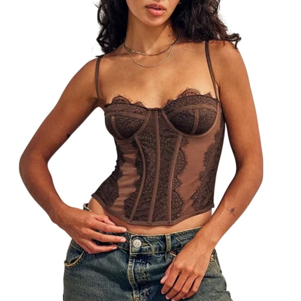Urban Outfitters Out From Under Modern Love Lace Corset Top M - Picture 1 of 6